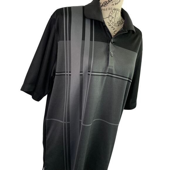 Nike Golf Men's Medium Polo Shirt DRI-FIT Polyester 3 Button Closure Black Gray - Picture 4 of 9